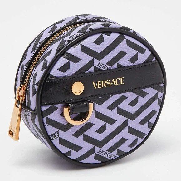 Versace La Greca Round Zip Pouch - Picture 2 of 11
